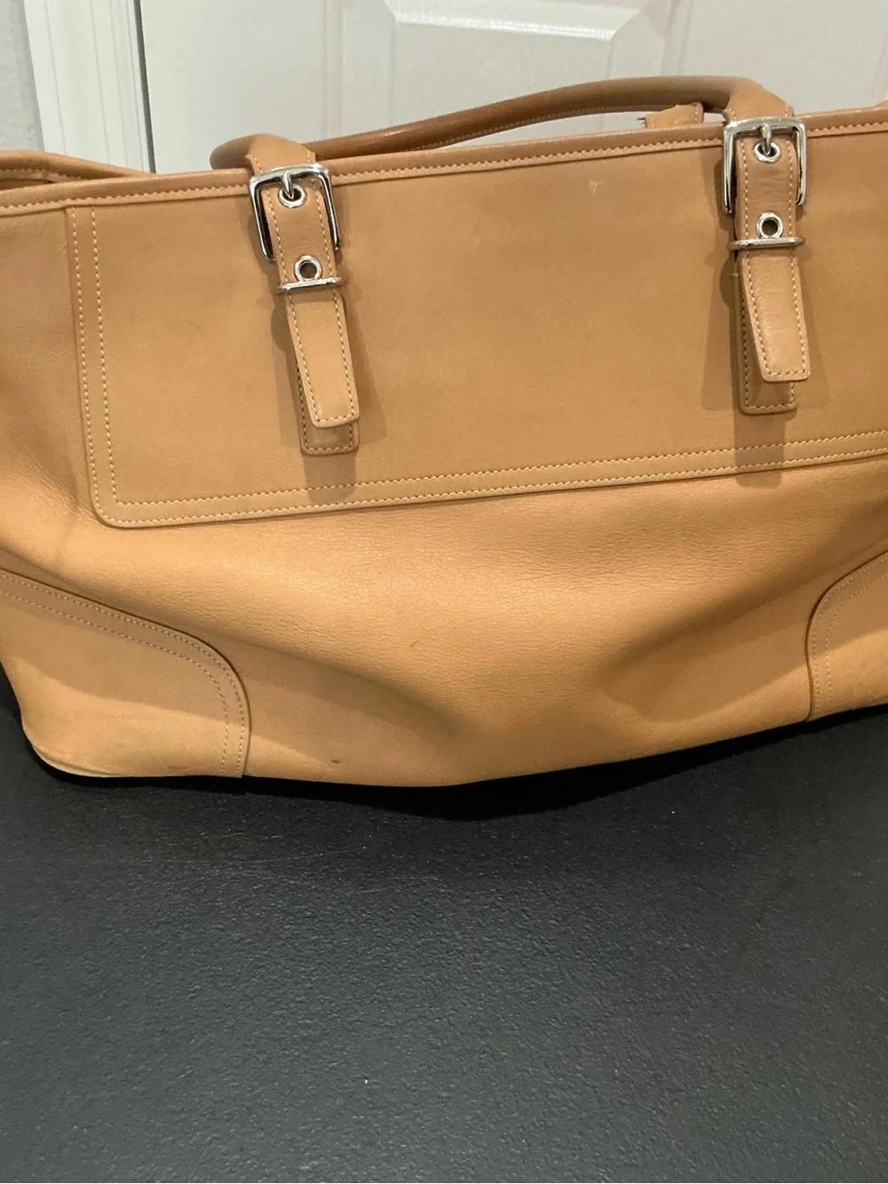 vintage Coach 5131 British tan glove leather tote bag plus matching wallet